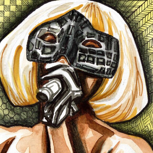 Lady Gaga, original art, watercolor, 5 by 7 inches, art sale, art pop, mother - Picture 1 of 3